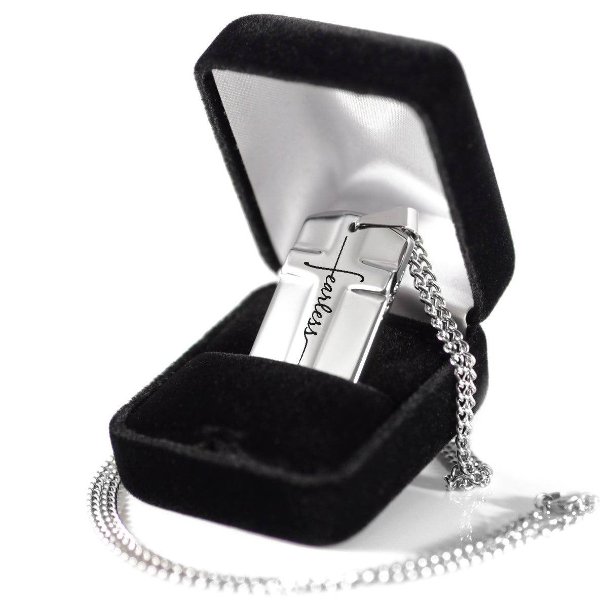 💪Fearless Raised Cross Tungsten Steel Necklace