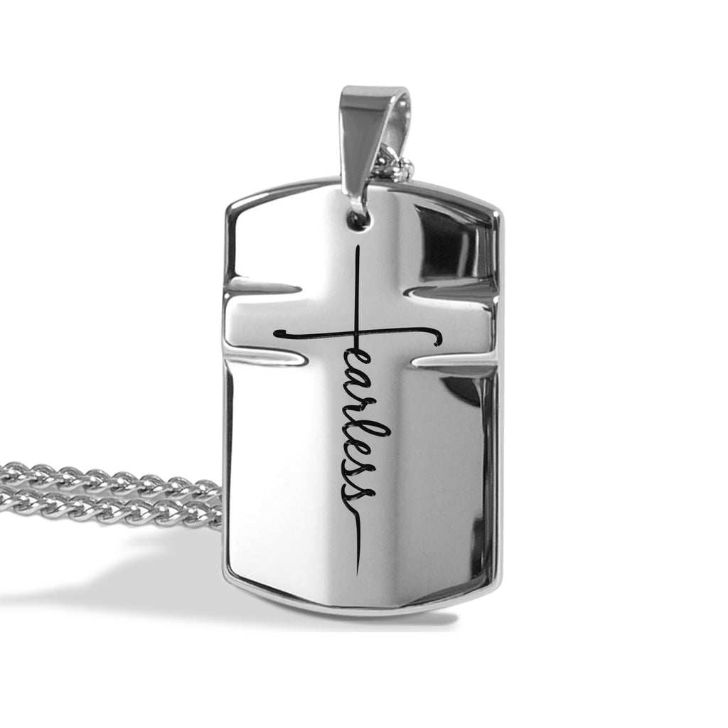 💪Fearless Raised Cross Tungsten Steel Necklace