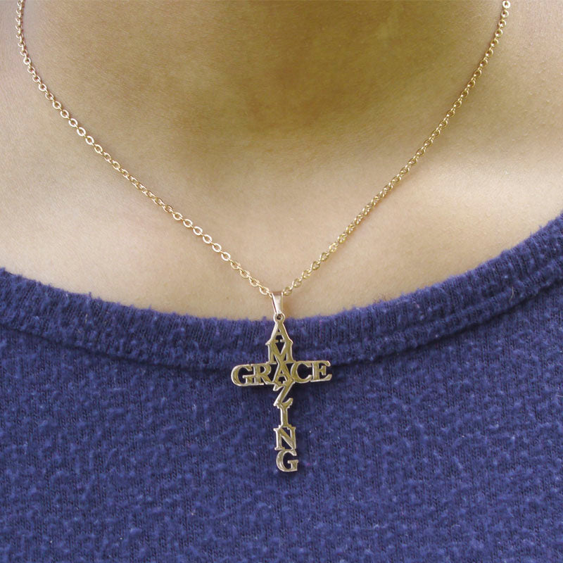 Amazing Grace Cross Necklace